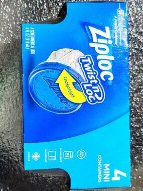 NEW Ziploc Twist n Loc Mini 4oz Containers 4 Pack Lids Discontinued Round